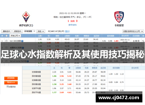 足球心水指数解析及其使用技巧揭秘
